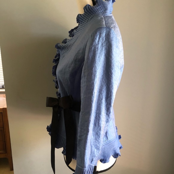 Elegant evening top/jacket w/black ribbon.. - Picture 2 of 5